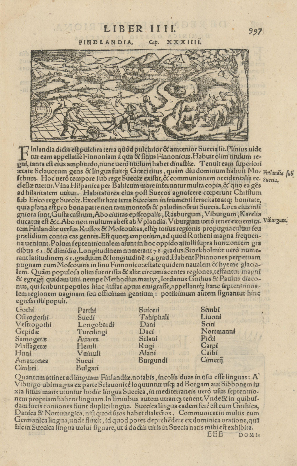 Finlandia. Farming in Finland. SEBASTIAN MÜNSTER 1572 old antique print